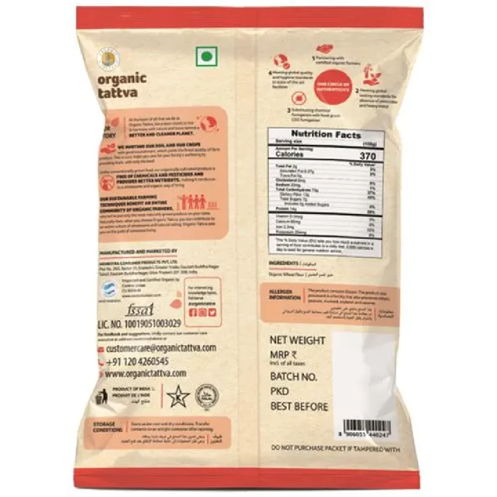 Organic Tattva Organic Whole Wheat Flour (Chakki Atta), 5 Kg-2.webp